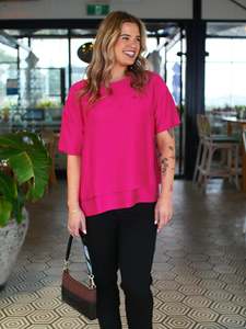 Gloss By Shine On: Gloss The Label Cinder Top Electric Fuchsia