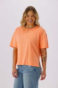 Best Sellers: Shine On Essence Sunday Slub Tee Neon Coral