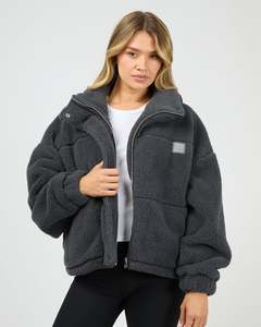 All About Eve Cosy Club Teddy Jacket Charcoal