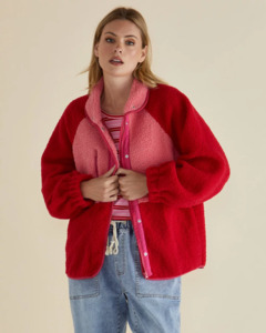 Betty Basics Sale: Betty Basics Franklin Fleecy Jacket Pink Red