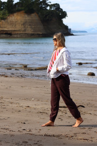 Shine On Label Linen Blend Zephyr Jogger Chocolate