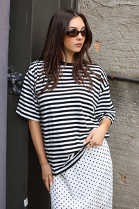 Ayva Stevie Stripe Tee Black And White Stripe
