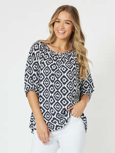 Sale Tops: Threadz Diamond Tunic Marine