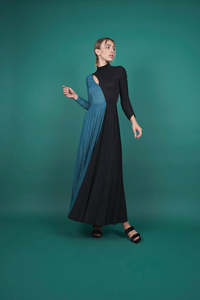 D'Elle Abito Nero/Verde Dress