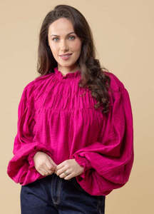 Charlo Jontee Long Sleeve Top-Pink