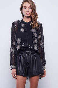 Dea Leather: DEA Leather Star Beaded Shirt