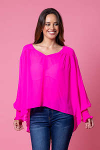 Augustine Charlotte Blouse - Fluro Pink