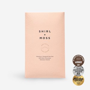 Hazelnut, Orange & Sea Salt 52% Dark Chocolate Bar - Shirl & Moss Chocolate