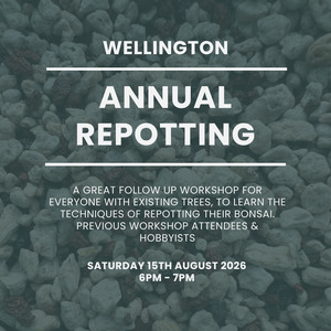 2 Day Courses: Wellington - Annual Repotting Workshop - August 15th @ 6pm