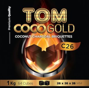 Tom Coco - Gold - 1KG Coal - 26mm Cube