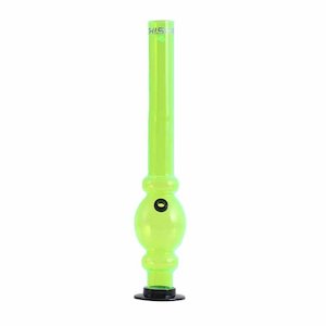 Green Acrylic and Beaker Base Waterpipe 34cm