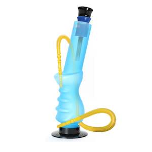 Acrylic Waterpipes: Acrylic Wide Round Base Bent Neck Waterpipe 32cm
