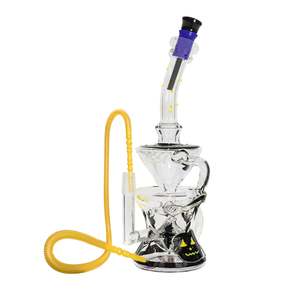 Percolator Waterpipes Xl: Glass Round Base Waterpipe with Inline Percolator 29cm