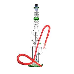 Percolator Waterpipes Xl: Matrix Shape Glass Waterpipe with Barrel Percolator 40cm