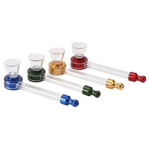 Smoking Pipes Xl: Shishaglass JNMP-05 Aluminum Alloy Glass Smoking Pipe 11cm