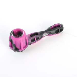 Silicone Smoking Pipes: Silicone Billiard Mixed Colours Smoking Pipe 11cm