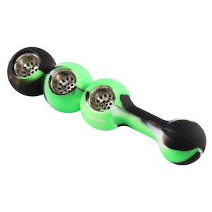 Silicone Smoking Pipes: Triple Bowl Smoking Pipe 15cm