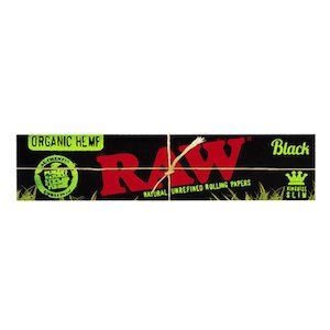 RAW ORGANIC BLACK Unrefined King Size Slim Rolling Papers