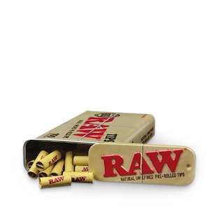 RAW Natural Unrefined 100 Tip Pre-Rolled Tin