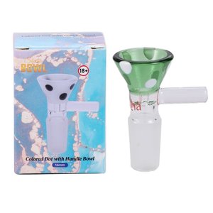 Waterpipe Bowls Joiners Xl: Dokha Glass Colored Dot Dropcone with Handle 14mm