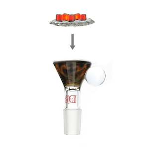 Waterpipe Bowls Joiners: Dokha Shisha Bowl with Strips 14mm