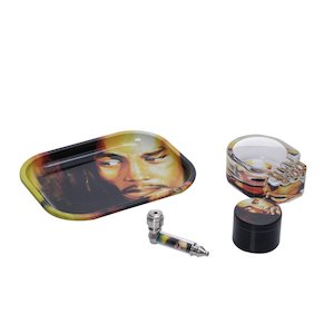Smoking Pipes: Shishaglass 4 in 1 Complete Smoking Set Box (Pipe,Grinder,Ash Tray,Rolling Tray)