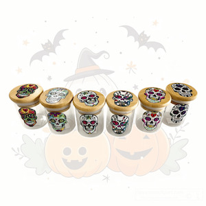 Shishaglass Bamboo Stash Pop Top Storage Glass Jar S1