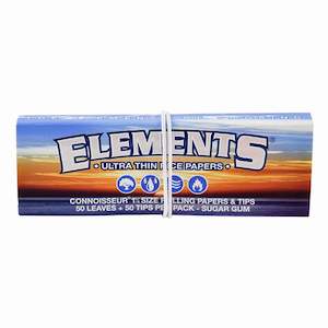 Rolling Papers With Tips: Elements Connoisseur 1 1/4 Papers + Tips 50 Leaves