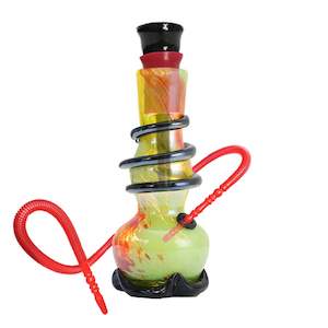 Glass Round Base Colored Twister Waterpipe 20cm