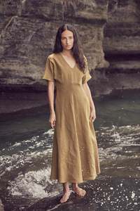 All: Evie Dress in Chartreuse
