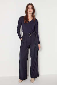 Staples: The Vienna V-Neck in Navy