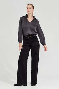 Sale: The Patti Blouse in Gunmetal