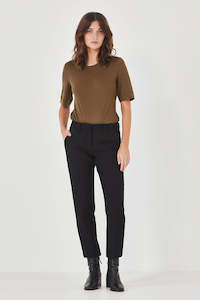 Aw22: The Marlon Trouser in Black Cotton