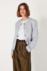 The Gabrielle Jacket in Chambray Blue