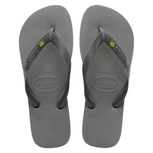 Slides: .Havaianas Mens Brazil Flip Flop Steel Grey - (BRAZIL 5178) - HV45 - F