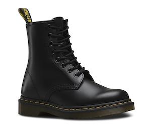 Women Boots Shoes: .Dr Martens 1460 Black Smooth Leather DMC 8 Up Boot Mens & Womens