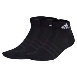 Socks: .ADIDAS CUSHIONED SPORTSWEAR ANKLE SOCKS 3pk - BLACK - (IC1277) - F