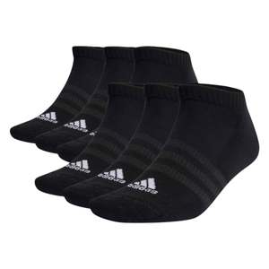 Socks: .ADIDAS CUSHIONED SPORTSWEAR LOW-CUT SOCKS 6pk - BLACK - (IC1275) - F