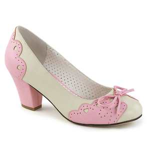 CURRENT: WIGGLE-17 Cream Pink Faux Leather Pump