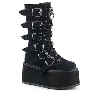 Festival Rave Footwear: DAMNED-225 Black Velvet