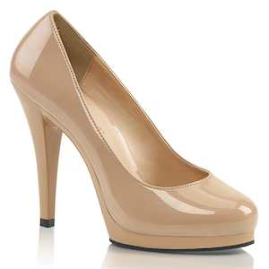Drag Queen Shoes: FLAIR-480 Nude Patent/Nude