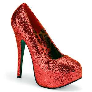 Drag Queen Shoes: TEEZE-06GW Red Glitter