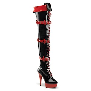 Fetish And Kink Shoes: MEDIC-3028 Black-Red Patent/Red