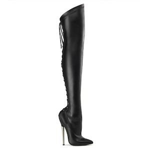 Fetish Boots: DAGGER-3060 Black Stretch Pu