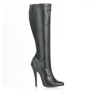Fetish Boots: DOMINA-2000 Black Stretch Pu