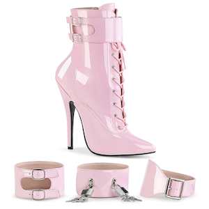 Fetish Boots: DOMINA-1023 Baby Pink Patent