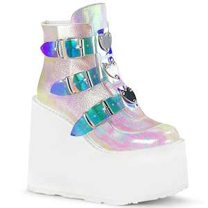 Alternative Ankle Boots: SWING-105 Pearl Iridescent Vegan Leather