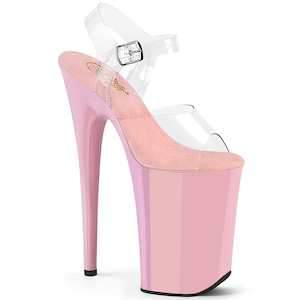 Products: INFINITY-908 Platform Shoes Clear/Baby Pink