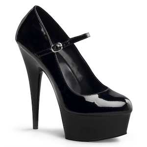 Pole Dance Pumps: DELIGHT-687 Black Patent/Black