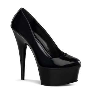 Pole Dance Pumps: DELIGHT-685 Black Patent/Black